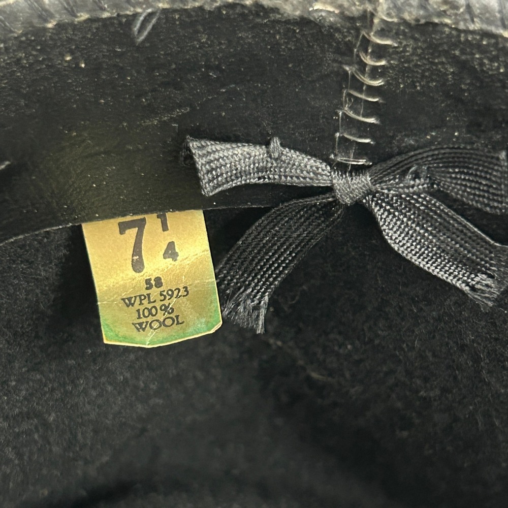 Dorfman Pacific Dakota 100% Wool Cowboy Hat 7 1/4 Black Studded Western Goth - Picture 5 of 10